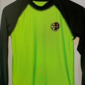 Kids Swim Rash Guard - Neon Green and Black